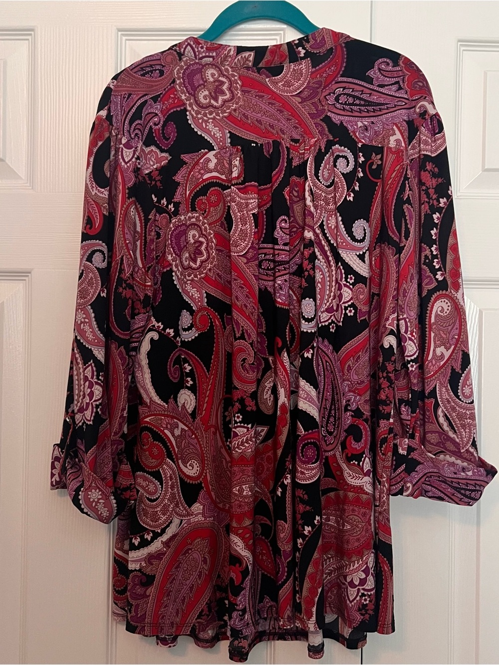Cocomo Pink Paisley Zip-Front Women's Tunic Top - Picture 4 of 5